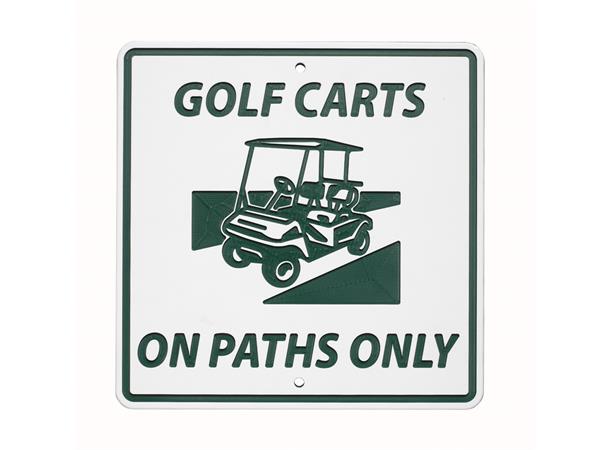 12" x 12" Green Line Sign-Golf Carts on Paths Only SG10343